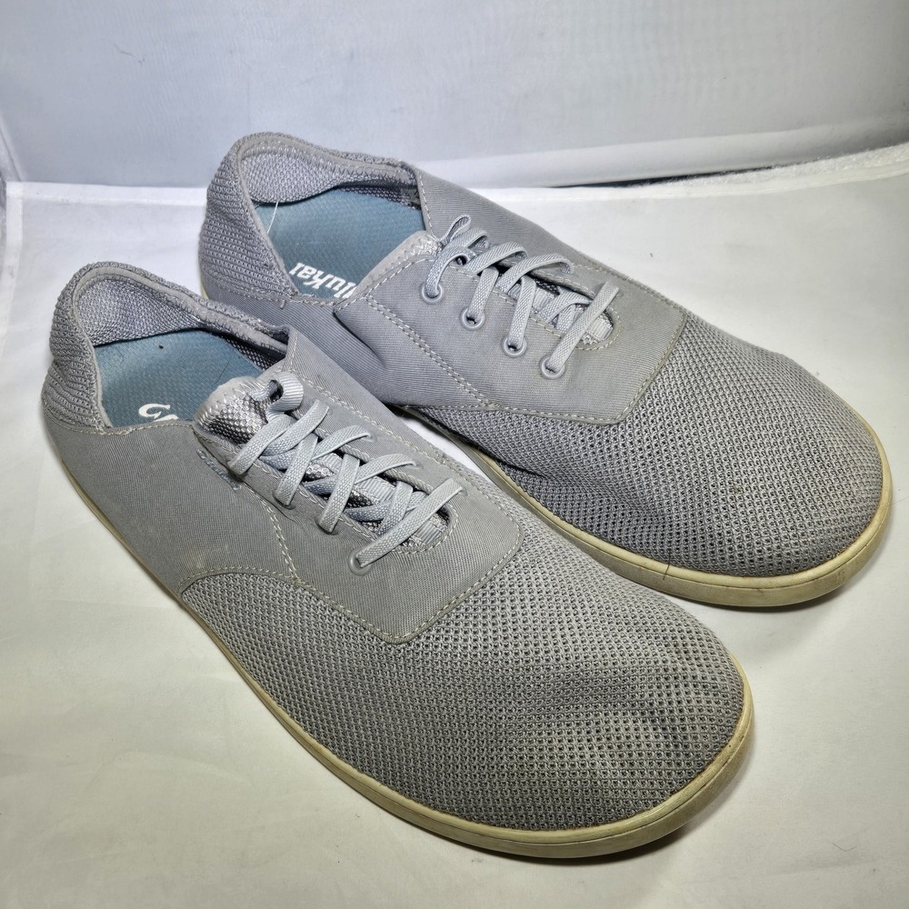 Olukai Nohea Moku Size 11.5 Men's Gray Mesh Outdoor Boat‎ Shoes Clay Tapa